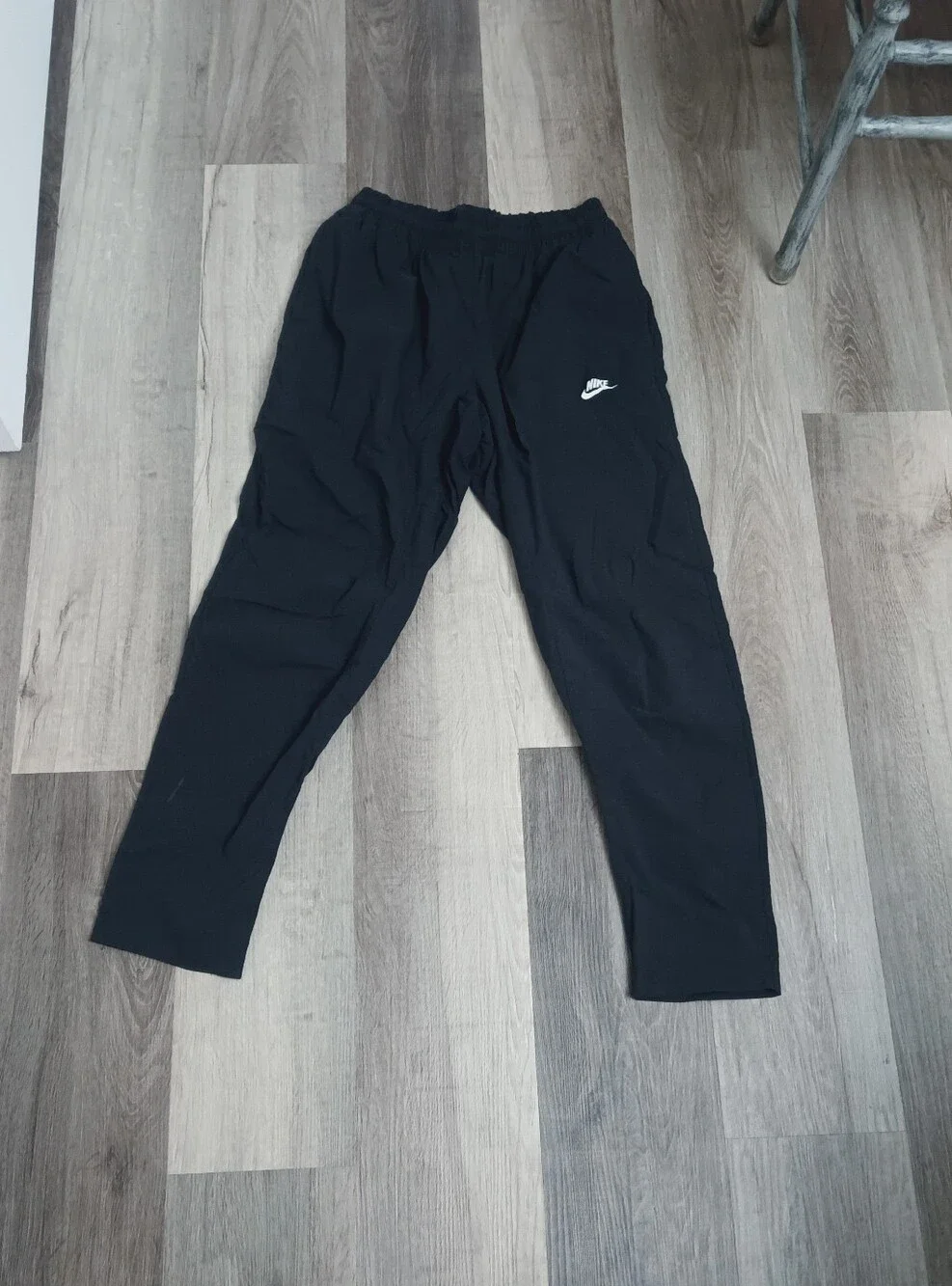 Nike Black Men's Size Medium Jogger Pants with White Swoosh